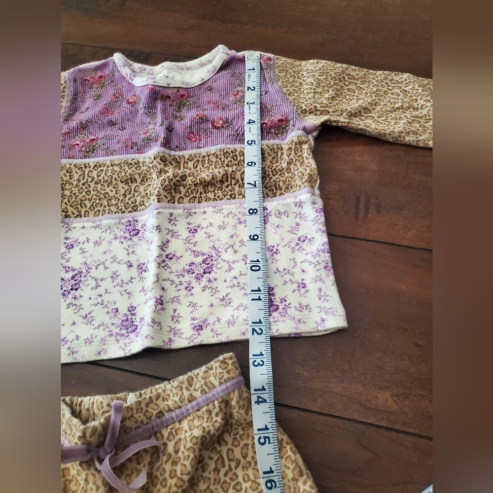 BABY GAP Toddler Purple Floral and Leopard Print Matching Set 18-24 Months - Picture 9 of 9